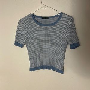 brandy Melville, striped blue and white knit T-shirt